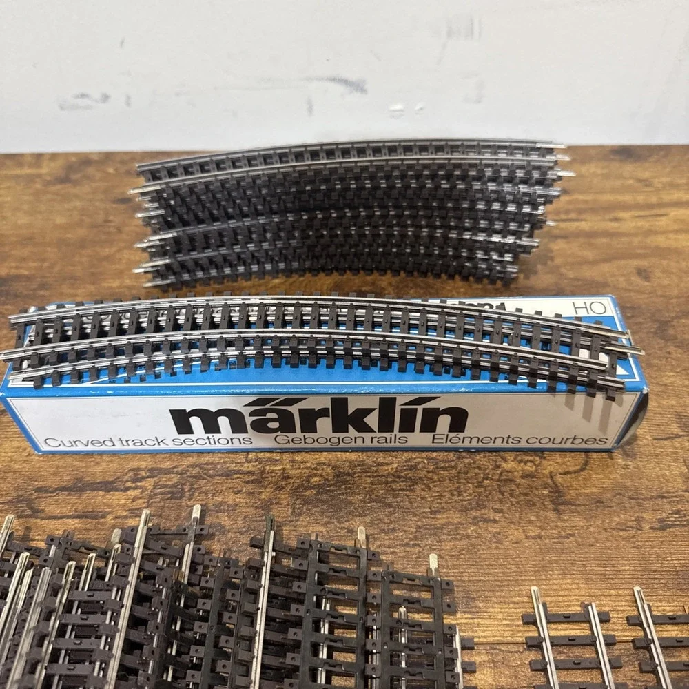 Marklin Curved And Straight K Track HO Scale AC 45 Pieces Misc Sizes